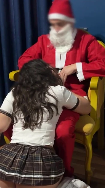 Stunning moment from "Lucky Girl Receives Gift From Santa"