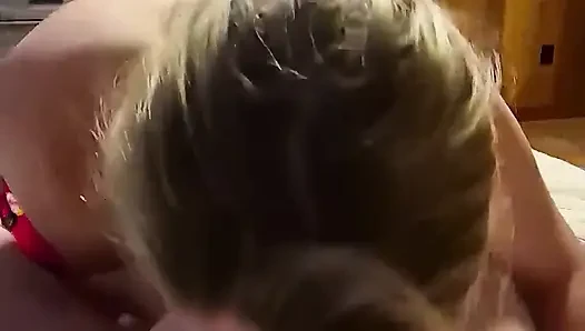 Cute Wife Gives Head and Gets a Mouthful of Cum