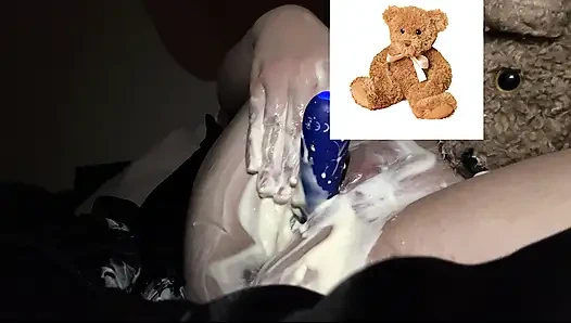 4k-ASMR YOGURT FOOD FETISH- KINKY STEPSISTER MASTURBATES WITH DILDO- CUMFLATION HENTAI-  -ARABIAN SNOWWHITE