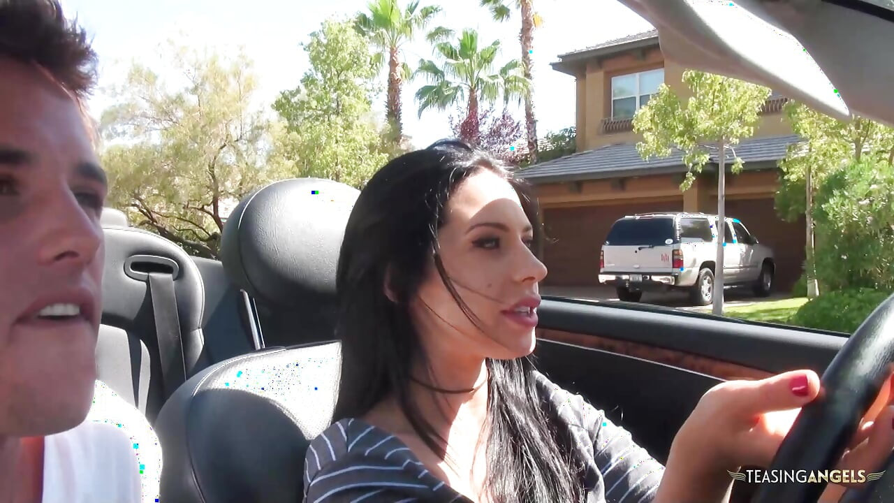 Joey Ambrosiano gets aroused driving her boyfriend around town so they bang hardcore back home