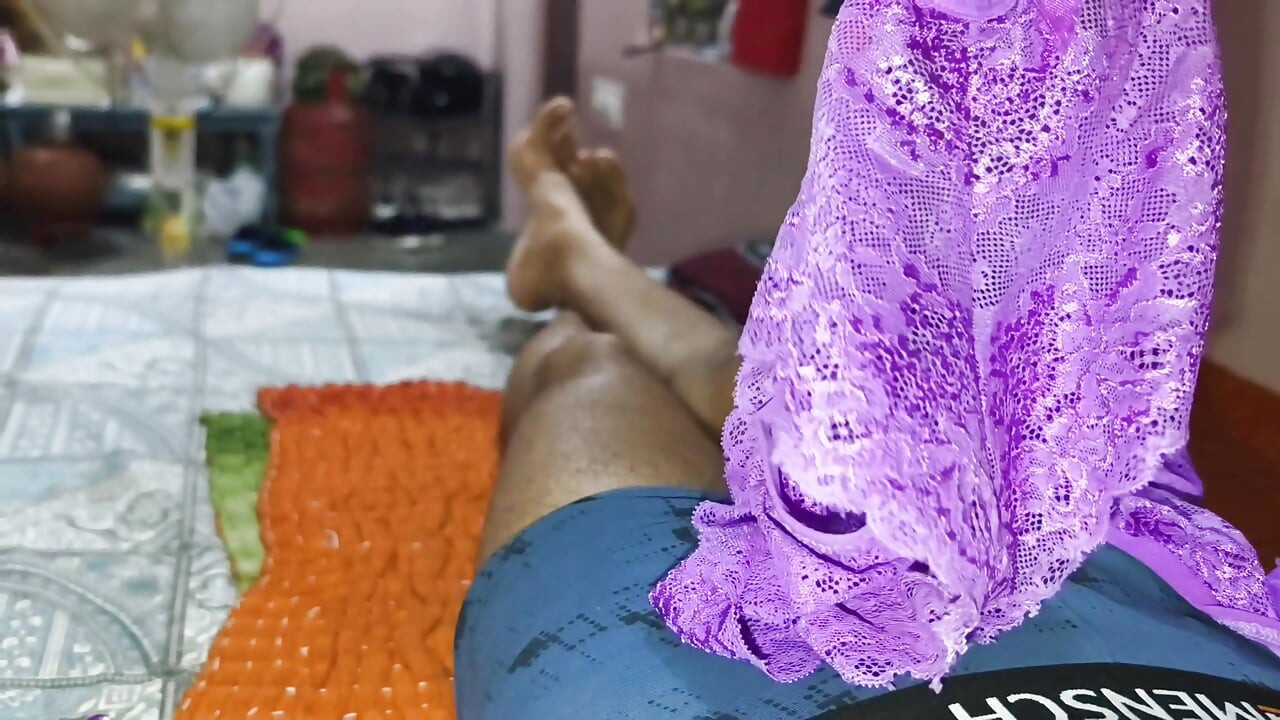 Desi indian young boy enjoyed female lingerie then fucked by black Indian big cock