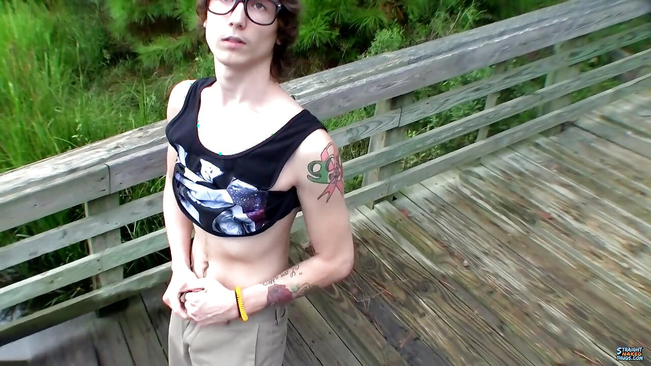 Outdoor jerking with str8 Sean