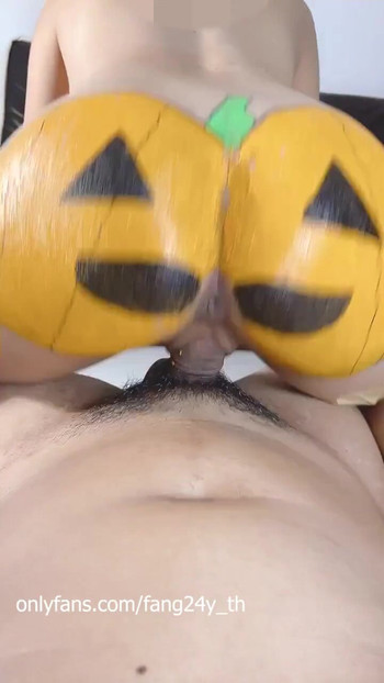Stunning moment from "Halloween pumpkin ass"