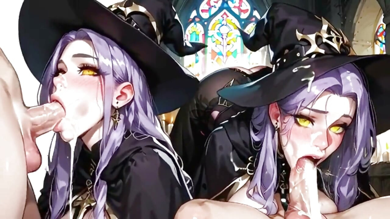 Two Trans Witches Perform Oral Sex and a Very Wet and Deep 69. Animation Hentai Trans.
