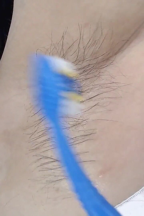 Hairy Armpits Closeup Oiled Combed