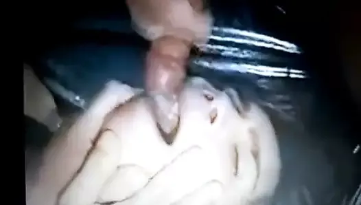 snowballing cumkissing brunette with another man's sperm!