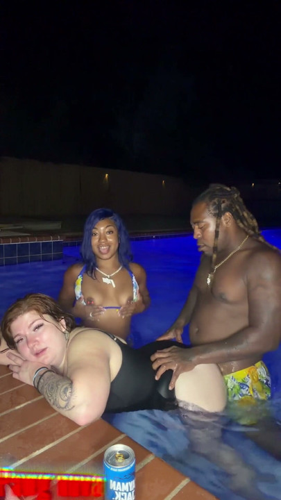 At the pool with my best friend Fijii pornbox and Str8rich fucking us hard no mercy | Clip 1