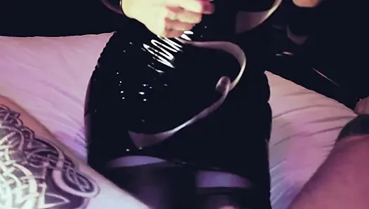 Hot domina Eva Latex play with a dick CBT toys BDSM kink femdom fetish Milf mature mistress blonde
