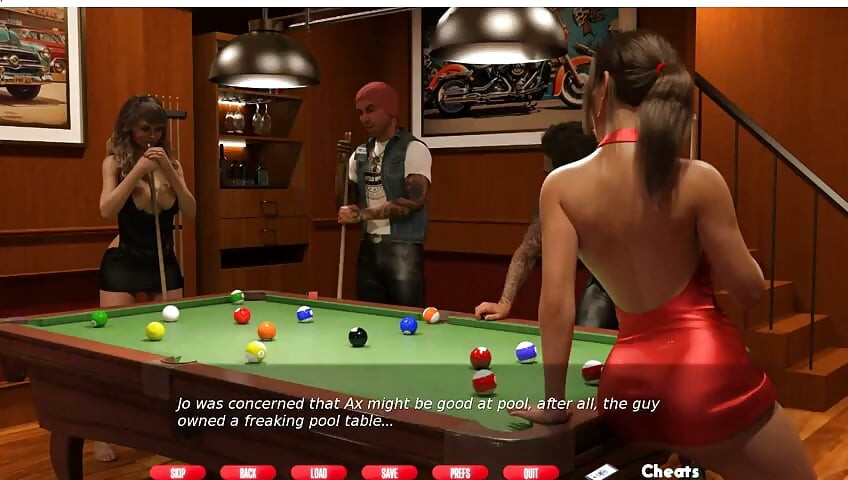 Naughty Neighbor - Gameplay - Roleplay - Two MILFs Teases Men in Snooker Game Part 1