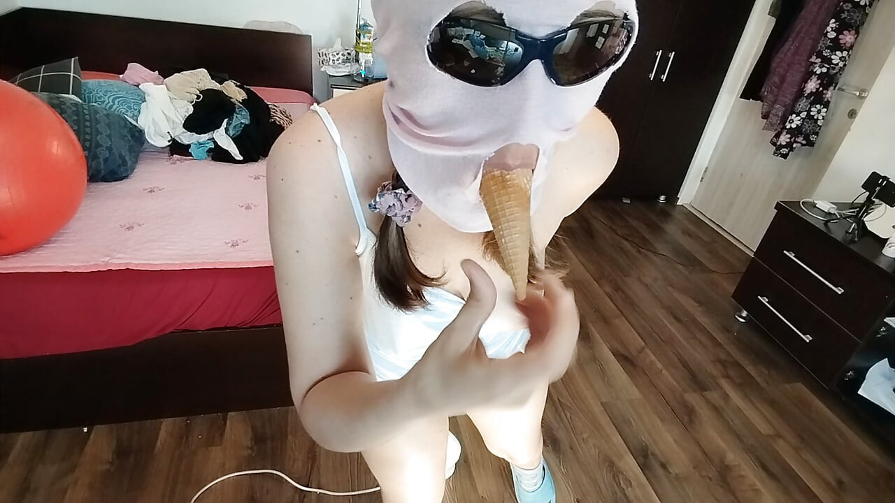 Sexy Brunette Having Fun Trying on Clothes. Sexy Mom Dances Naked Around the House.