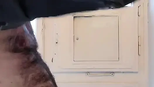Hairy Muscle Daddy Strokes Uncut Cock