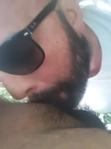Bearded White Guy Draining My Cock