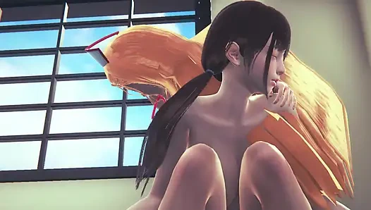 3 boyutlu animasyon - futanari orta yaşlı seksi kadın boşalma muayenesi ile ateşli hemşireler