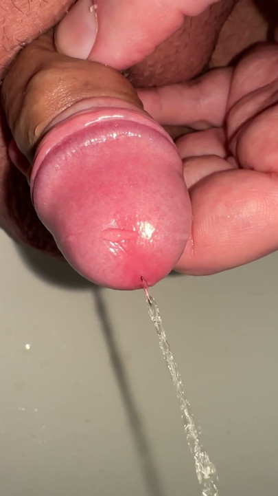 pee play with my little foreskin dick | Clip 1