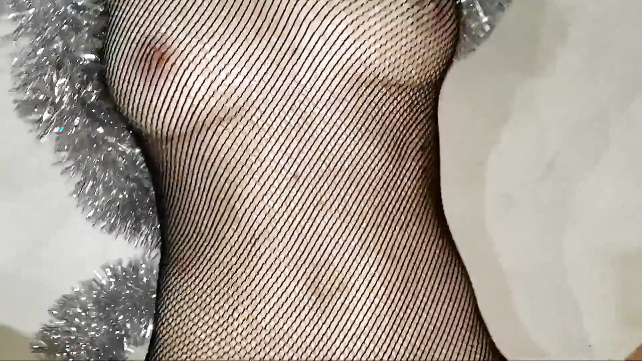 Babe in Mesh Body Suit Gives Footjob, Handjob, Prostate and Balls Massage