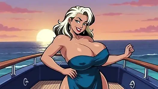 Ai schätzchen mit dicken möpsen auf booten