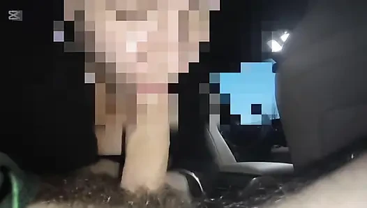 Sex on a winter road in a car