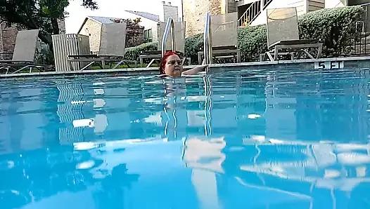 Watch BBW Nurse Vicki Exercise in Pool with Underwater Camera See My