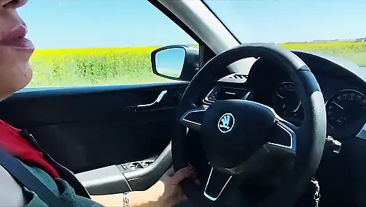 10 minutes of handjob in traffic, public handjob!