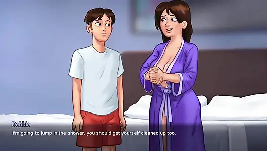 Üvey oğul üvey annesi Debbie'nin külotunu kokluyor ve daha sonra ona yakalandı (yaz mevsimi efsanesi)