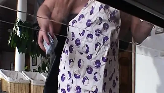 Brunette German Housewife Uses Toys and Rides Huge Cock Age