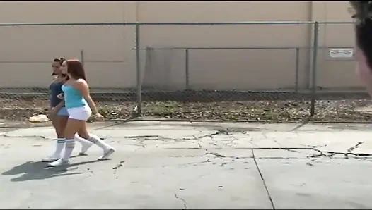 Sweet teens are pleasuring dude's big dong