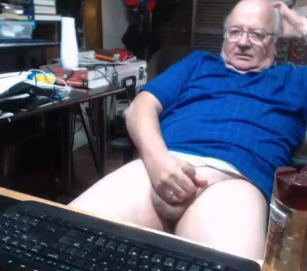 grandpa cum on webcam