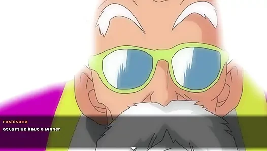 Süper sürtük turnuva 2 - Roshi Dragon Ball Z kötü adam Towa'nın şişman götünü sikiyor