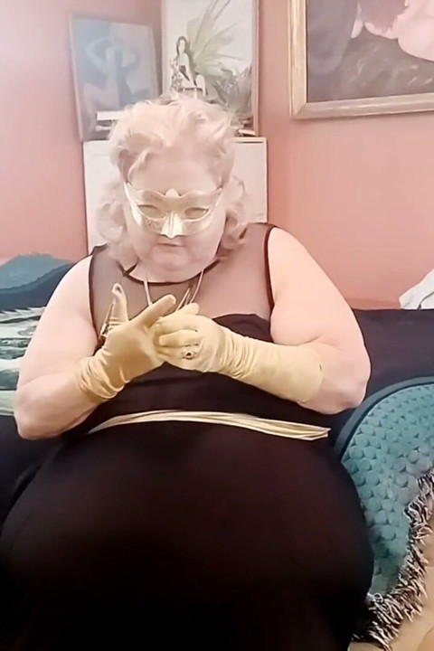 Satin Gold Gloves Fetish Play BBW Style