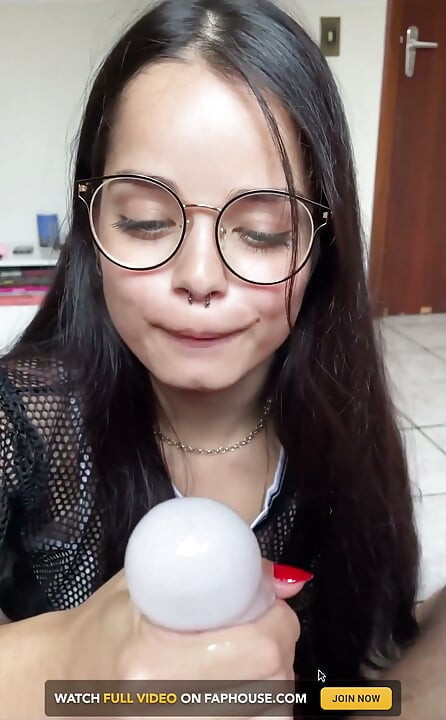 Played with the Egg on the Head of My Cock While Her Little Mouth Drooled on My Eggs