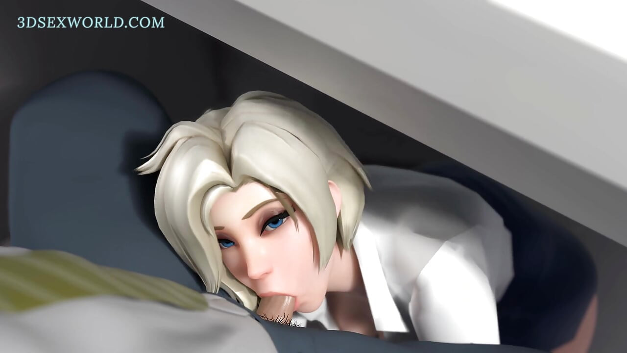 オフィスでの不正行為が見つかる:秘書×ボス(ゲームプレイ中)