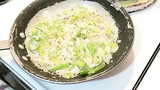 Sperma gekocht, 3 lauch chili mit Öl handjob