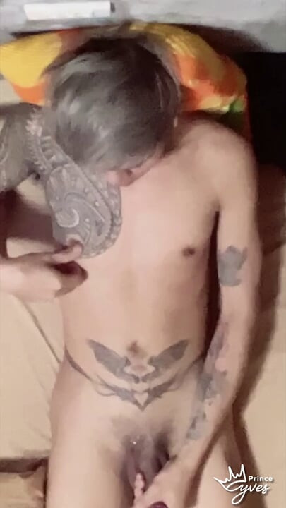 ASIAN INKED BOY JERKING OFF AND CUMMING