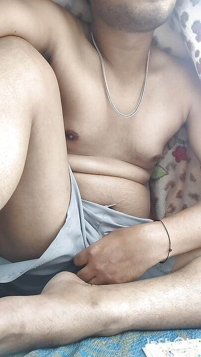 Desi boy is playing with his cock at rooftop