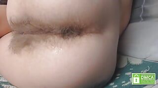 Close up playing with different. Pushing out anal beads without hands from sexy hairy asshole