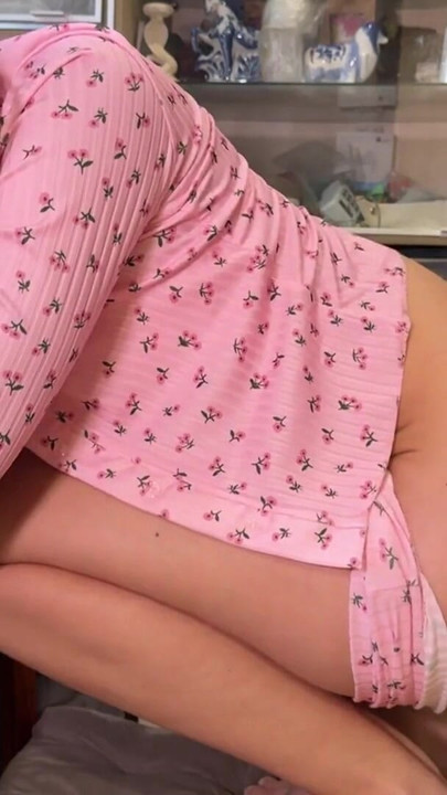 I caught my stepdaughter masturbating and raised her with belt and cum in her ass | Clip 1