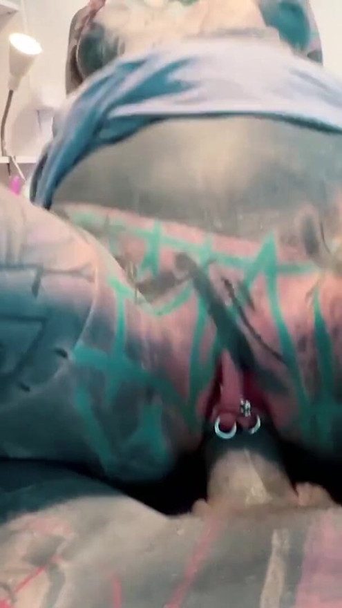 Sexy Dreadhead tattooed girl get fucked and covered with cum in private | Clip 1