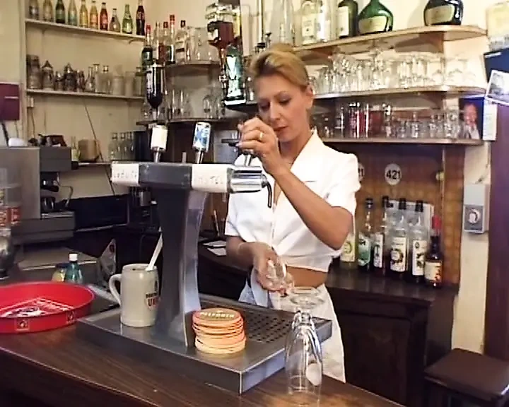 Petite French Waitress Pounded in Gang Bang Show