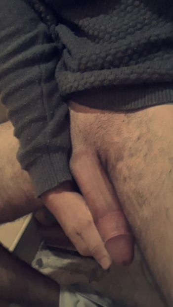 Your powerful monster cock is lying on my hand