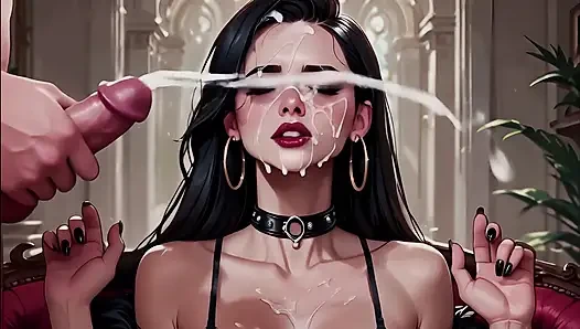 Victorian Goth Chick gets fucked sideways in Mansion AI