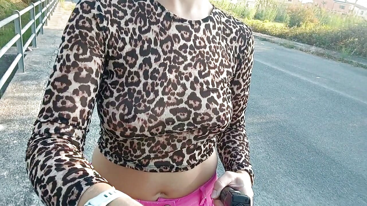 public flashing of tits and fingering of a pussy on the street