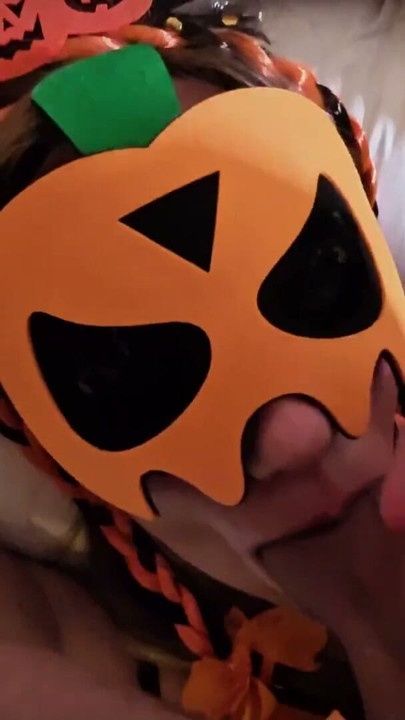 Trick or Treat: Amateur Spooky Hotel Halloween Blowjob | Clip 1