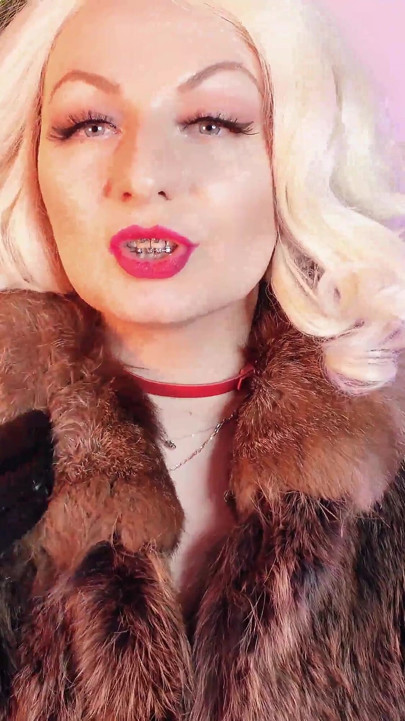 FUR FETISH video: beautiful Mistress tease and seduce. ASMR and JOI. Arya Grander.