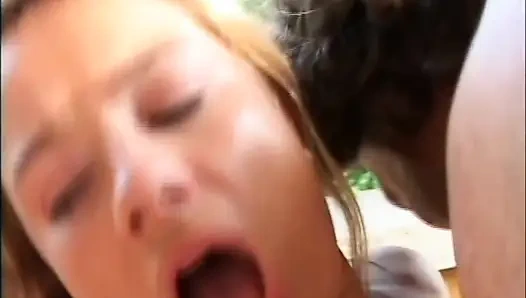 Fantastic MILF with Hairy Pussy Ass Fucked and Cummed on Asshole and Mouth by Two Huge Vintage Cocks