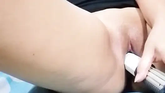 Milf doing fisting with Electric dildo machine