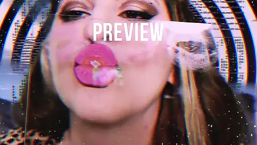 Plexiglass ruj fetişi asmr'ı öpüyor