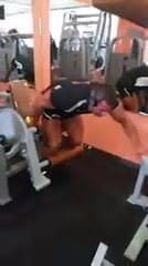 Bulgarian bodybuilder Keorgi Kiriakov training in gym