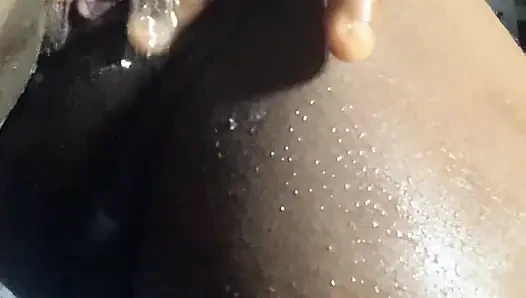 Creamy Ebony teen getting Fucked  On parents Bed while  Out -Hot Fuck POv