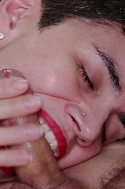 Messy Facial While Biting My Cock