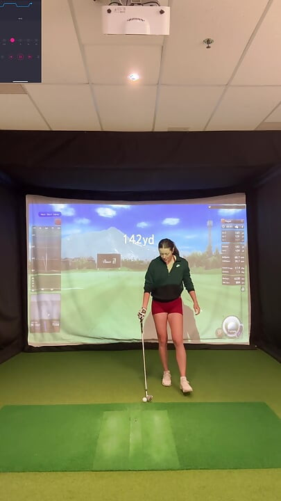 Trying to Golf in a Simulator with My Lush in! Trying Not to Cum While I Swing!